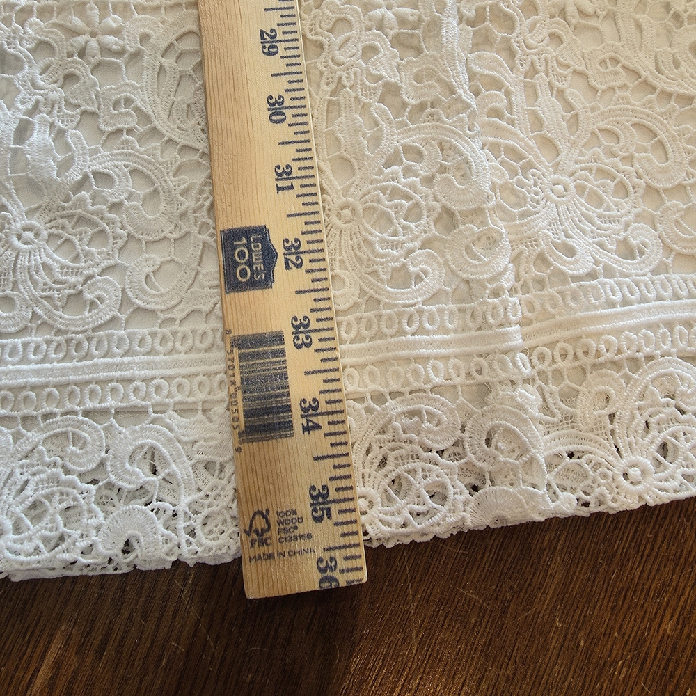 Lauren Ralph Lauren white lace tan underlay top bell-sleeve sheath dress Size 2 - Picture 13 of 13